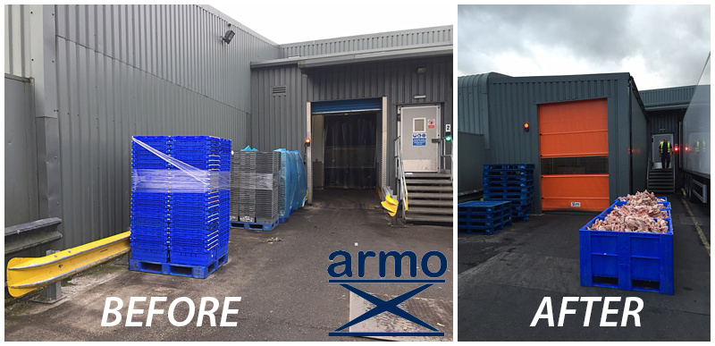 Loading Tunnel with High Speed Industrial Door supplied and installed to client site in Derbyshire